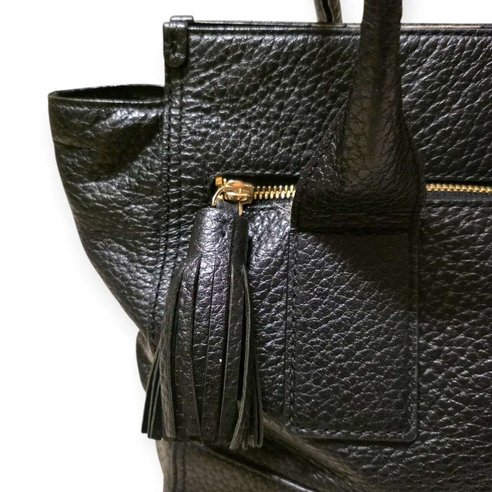 Kate Spade Black Pebbled Leather South Port Avenue Satchel Bag